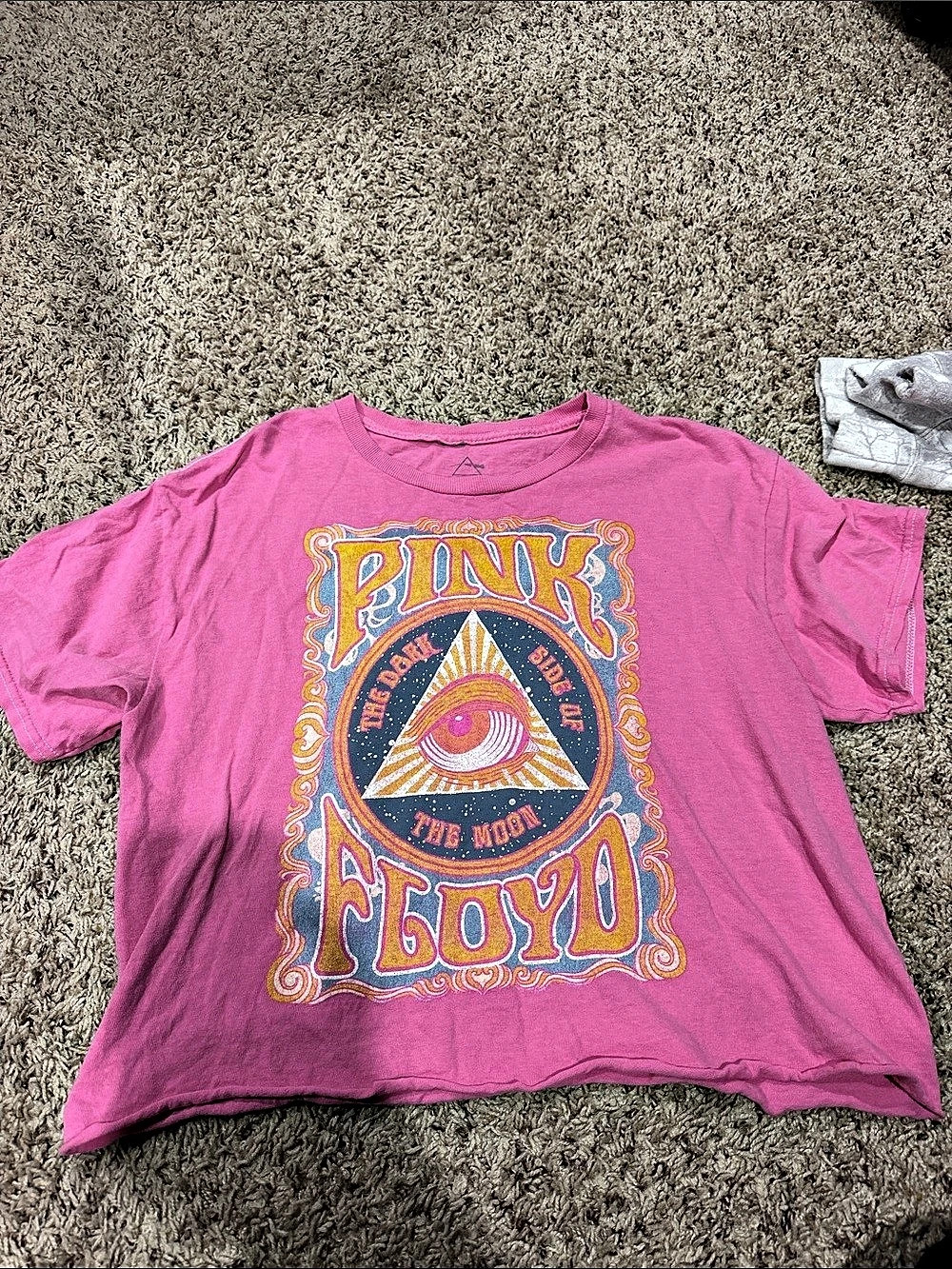 Pink Floyd Dark Side of the Moon All Seeing Eye Cropped Graphic Tee Graphic Tee